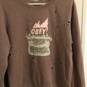 Obey Ripped Crewneck